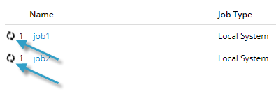 Process Details symbol beside job name