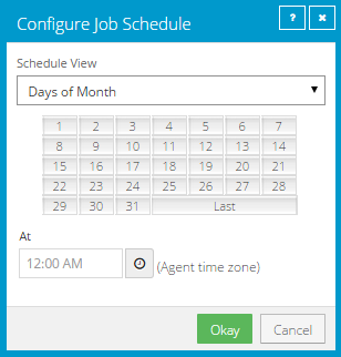 Days of Month schedule