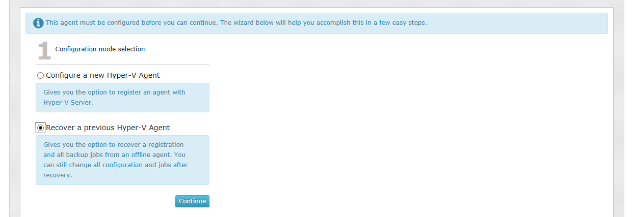 Configuration mode selection section
