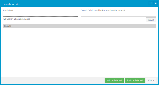 Search for Files box