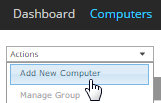 Add New Computer in Actions list