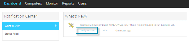 What's New message on Dashboard