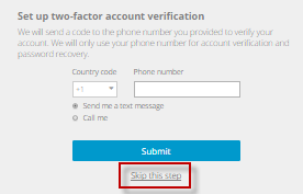 Skip this step button