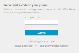sent a code to your phone page