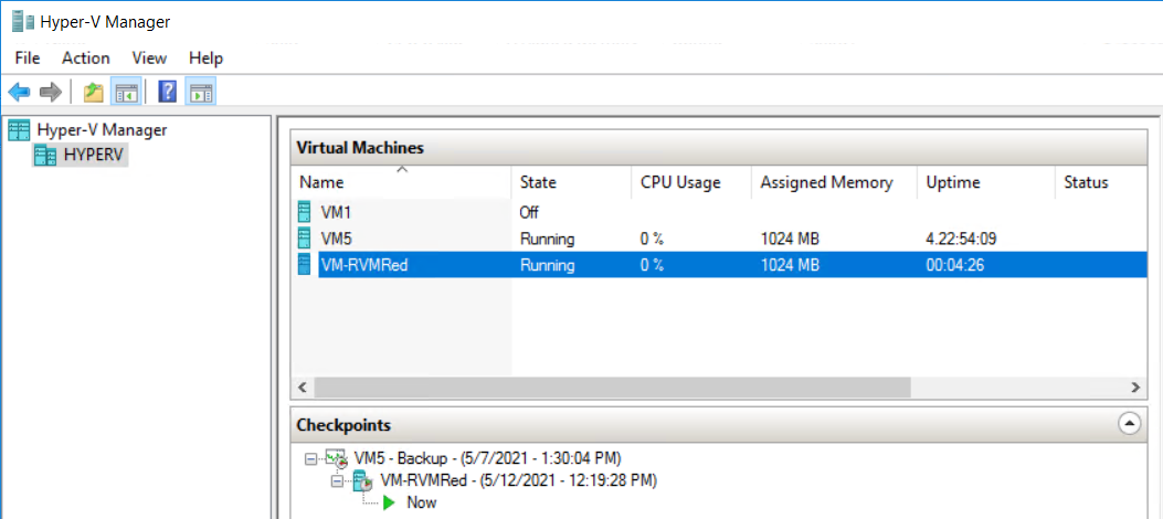 new VM in Hyper-V environment