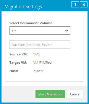 Migration Settings box