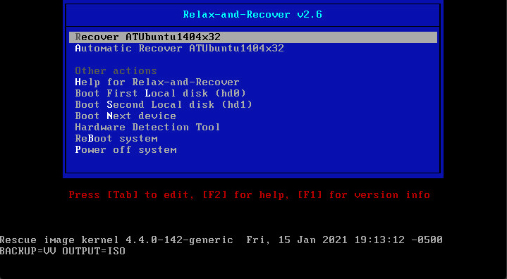 Relax-and-Recover screen