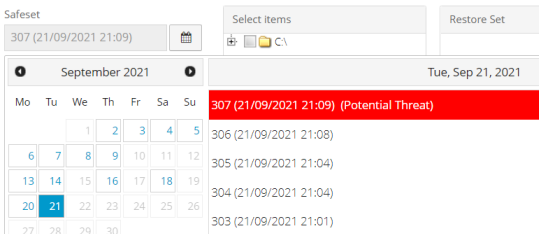 Potential Threat message