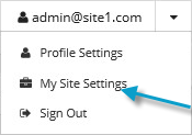 user menu