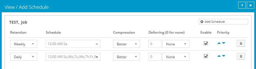 View/Add Schedule box