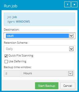 Run Job box