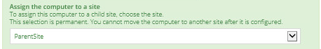 Assign computer to site list