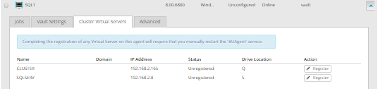 Cluster Virtual Servers tab