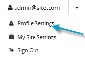 user menu