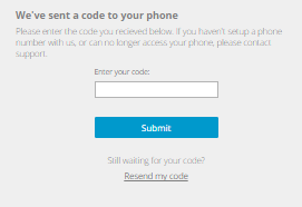 sent a code to your phone page